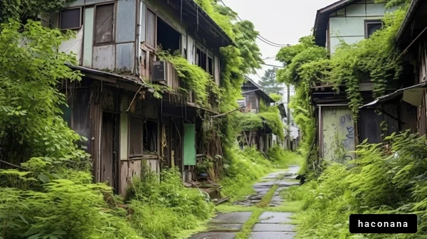 廃墟に覆われた緑