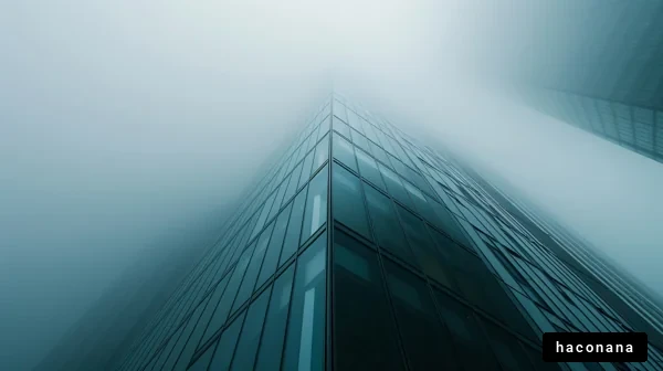 霧の中のビル群