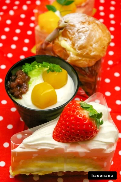 色とりどりのデザート盛り合わせ