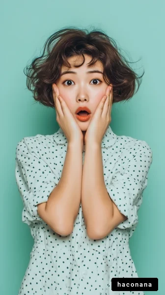 驚きの表情を見せる女性