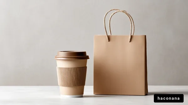 コーヒーと紙袋の静物