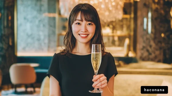 シャンパンを楽しむ女性