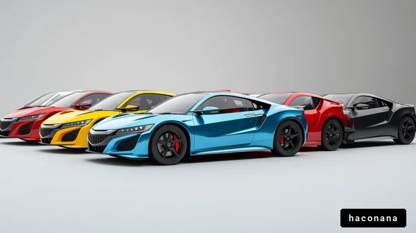 カラフルなスポーツカー群