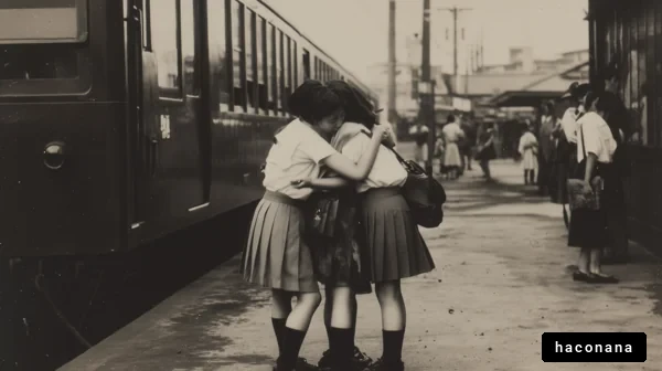 駅での別れの瞬間