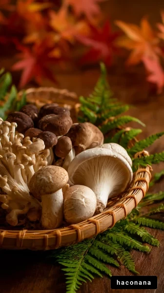 多様なキノコの盛り合わせ
