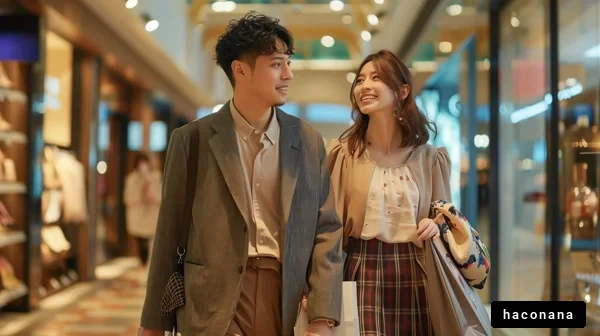 ショッピングを楽しむカップル