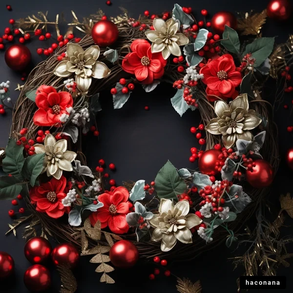 華やかなクリスマスリース