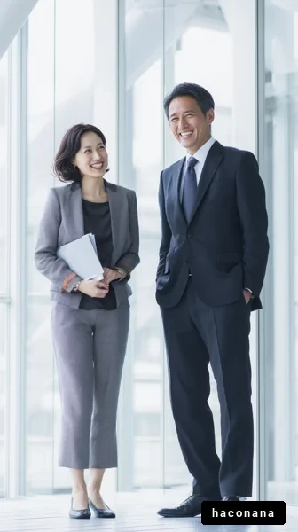ビジネスシーンの笑顔