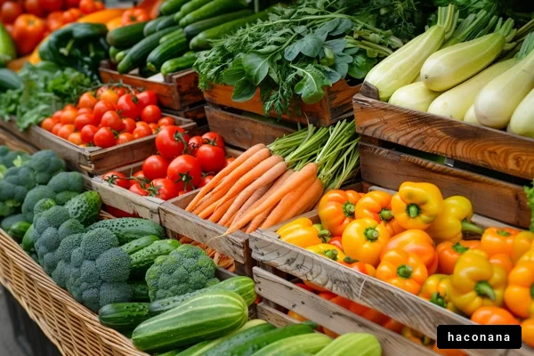 新鮮な野菜の市場風景