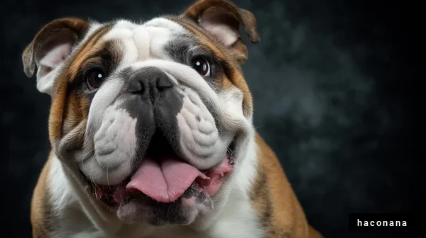 愛らしいブルドッグの笑顔