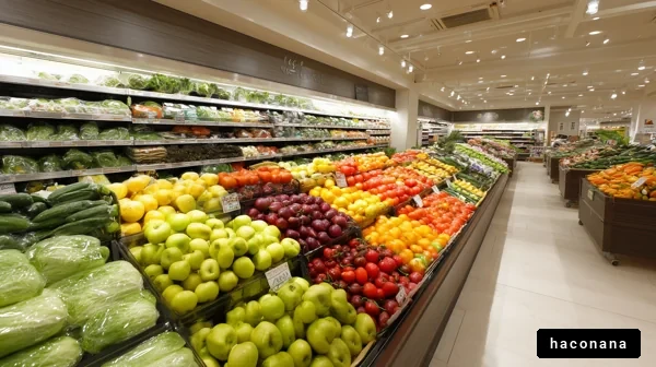 新鮮な野菜と果物の販売