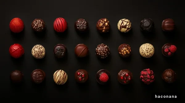 美しいチョコレートの詰め合わせ
