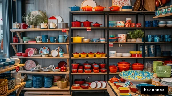 カラフルな食器の棚