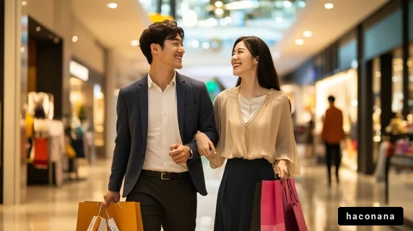 ショッピングを楽しむカップル