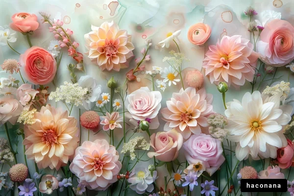 優雅な花々のアレンジ