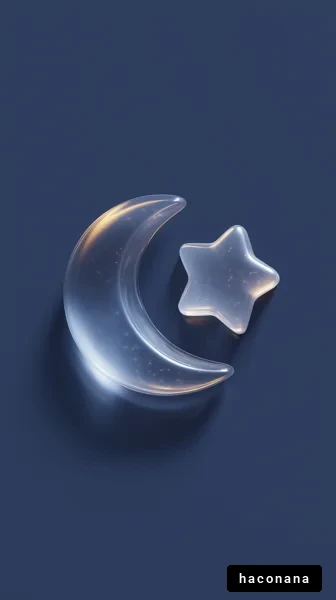 透明感のある星と月