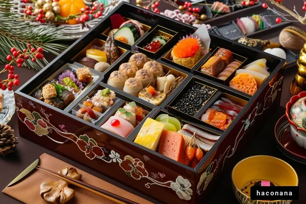 美しいおせち料理の盛り合わせ