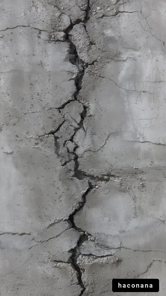 亀裂のあるコンクリート壁