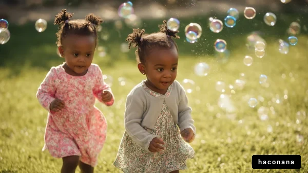 遊ぶ子供たちと泡