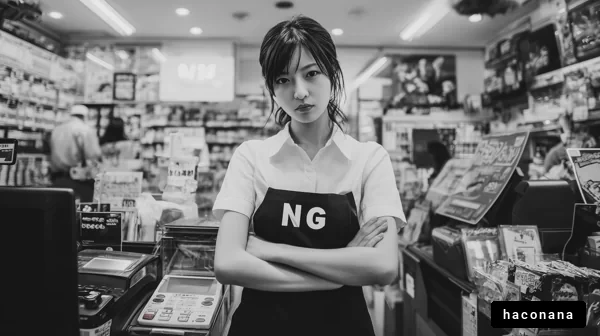 コンビニで働く女性