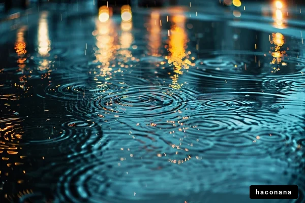 雨に濡れた地面の様子