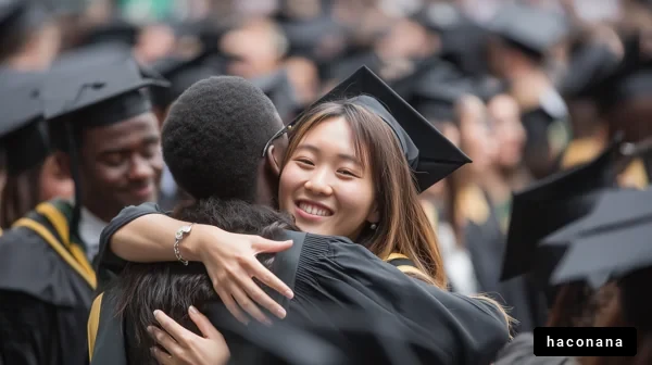 卒業式の喜びの瞬間