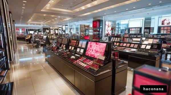 美容製品が並ぶ店内