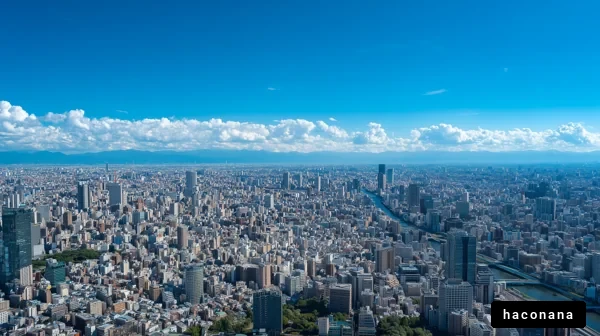 都市の絶景と雲