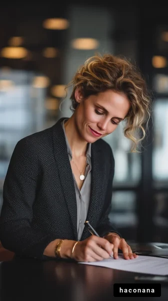 ビジネスで記入する女性