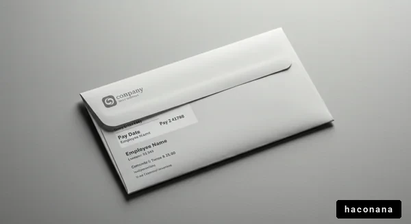 封筒の上に置かれた給与明細