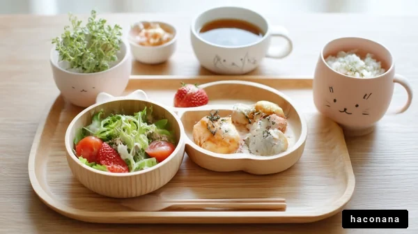 かわいい朝食プレート