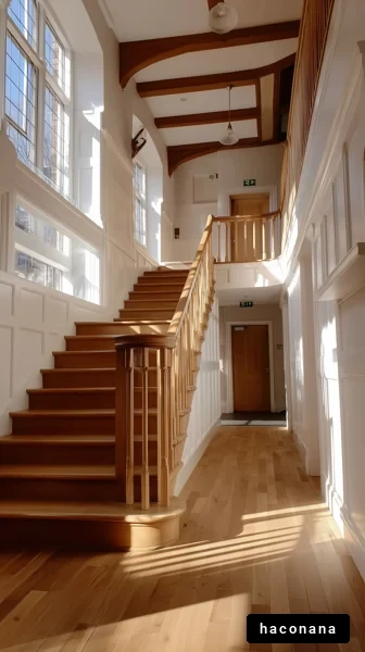 明るい階段の風景