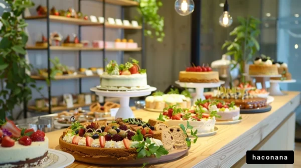 色とりどりのケーキが並ぶ