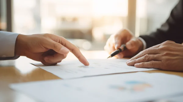 書類を確認するビジネスシーン