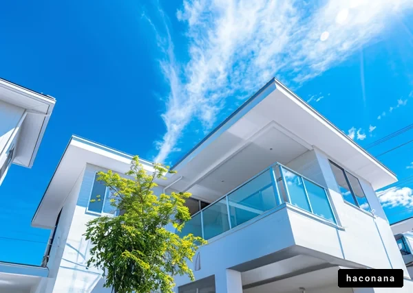 青空の下のモダンな家