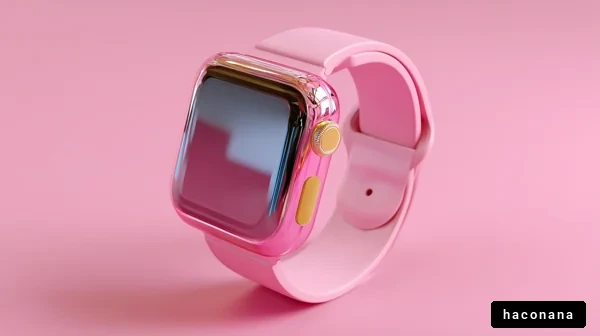 ピンクのスマートウォッチ