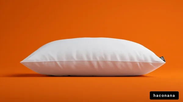 白いクッションとオレンジ背景