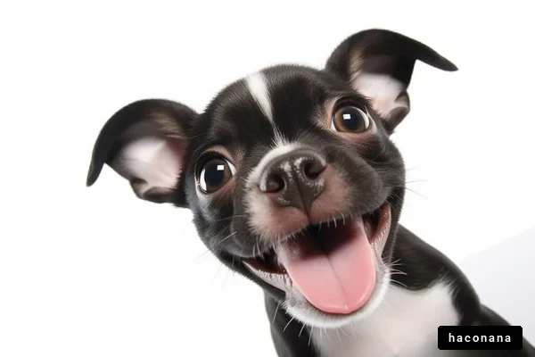 笑顔の子犬のポートレート