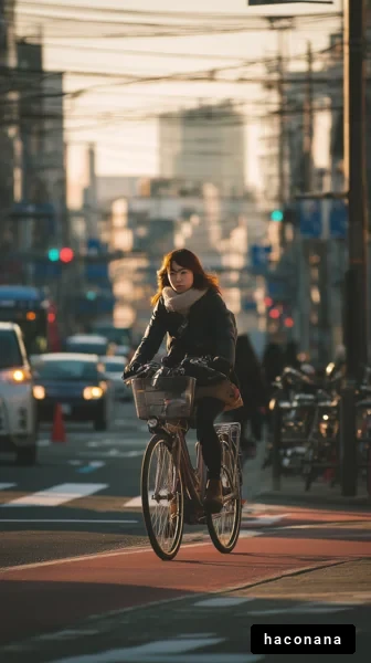 夕焼けの自転車ライダー