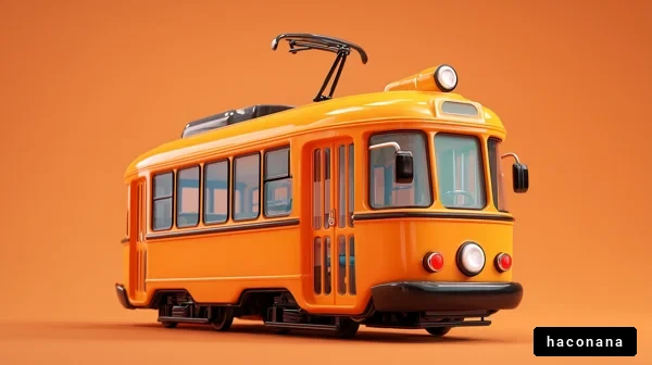 オレンジ色の路面電車