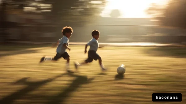 サッカーを楽しむ子供たち