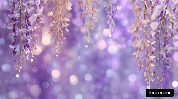 紫色の花と幻想的な背景