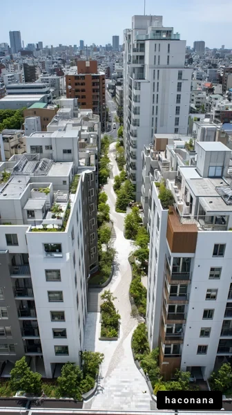 都市の風景と建物