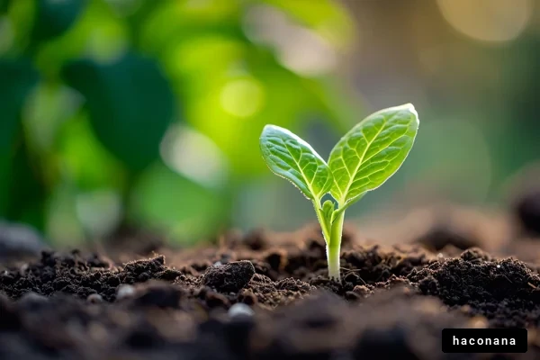 土から芽吹く植物