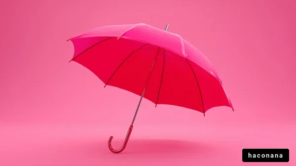鮮やかなピンクの傘