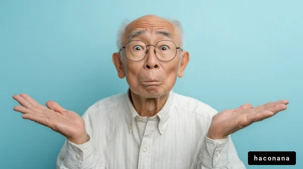 驚いた表情のおじいさん