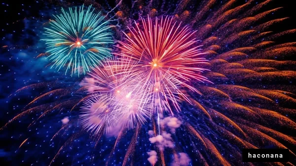 花火大会の華やかな瞬間