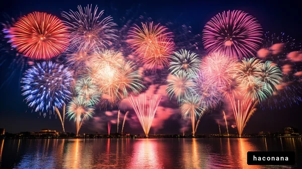 華やかな花火の夜空