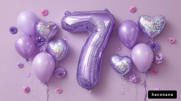 紫色のバルーンで祝う