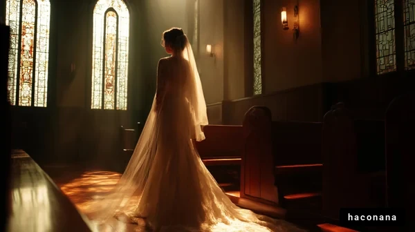 美しい教会での花嫁